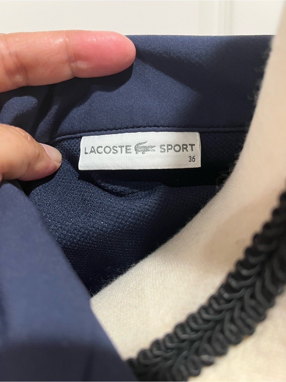 LACOSTE SPORT NAVY FULL ZIP PERFORMANCE WOMEN’s JACKET Size 36 - Picture 9 of 9